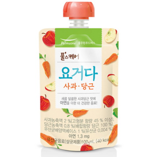 풀무원푸드머스 풀스케어 요거다 사과 당근 100ml이미지입니다. 누르면 해당 게시물로 새창이동합니다.