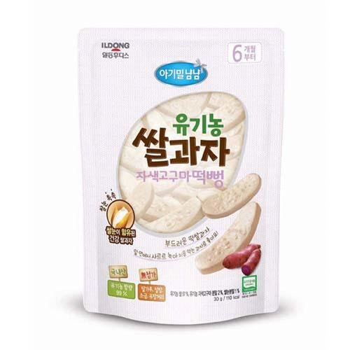 아이얌 유기농 쌀과자 자색고구마 떡뻥 30g (2개)_이미지