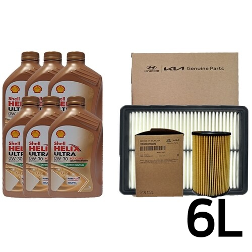 쉘 힐릭스 울트라 ECT C2/C3 0W30 6L + 순정필터 카니발KA4 2.2 디젤