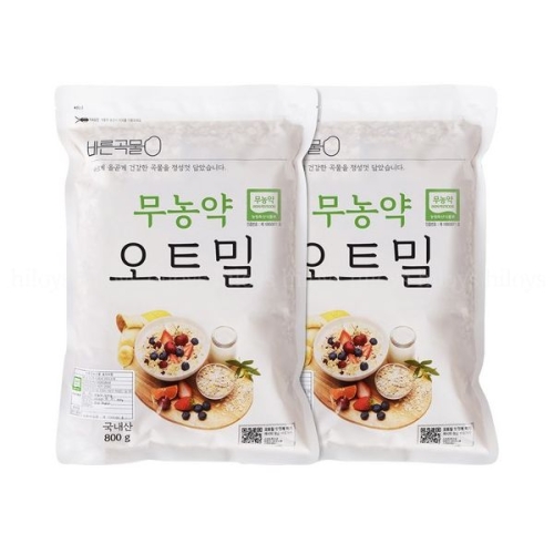 바른곡물 국내산 무농약 오트밀 800g (2개)