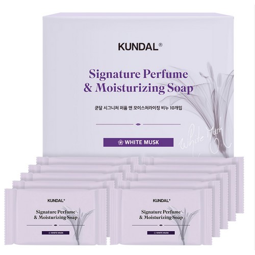 쿤달 시그니처 퍼퓸 앤 모이스처라이징 비누 화이트머스크 100g이미지입니다. 누르면 해당 게시물로 새창이동합니다.