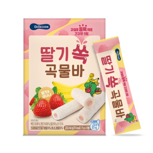 베베쿡 딸기 쏙 곡물바 40g (2개)_이미지