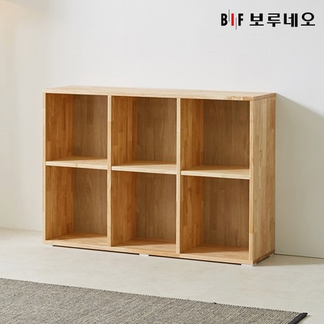 앳홈 테드 러버 원목 2단 6칸 책장 1080