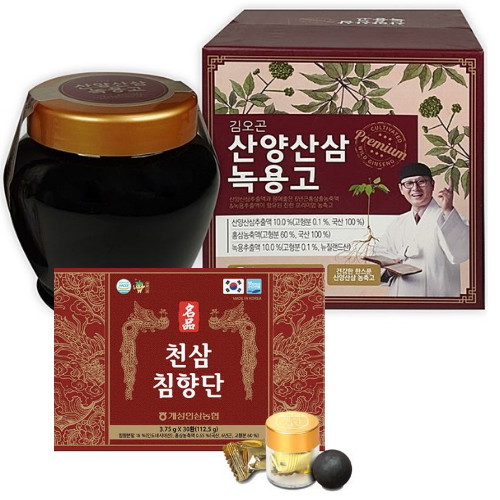 개성상인 김오곤 산양 산삼 녹용고 1kg+천삼 침향단 3.73g 30환 (1개)_이미지