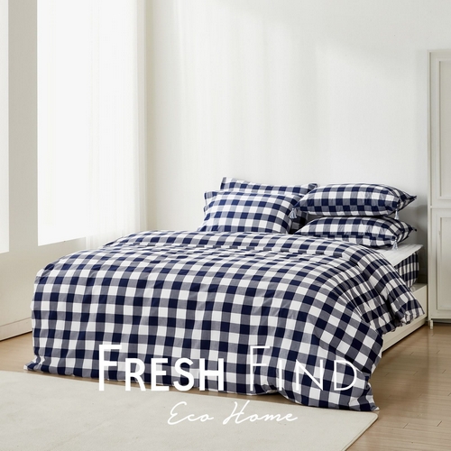 프레쉬파인드 에코블루 선염 면 이불커버 (싱글 S)_이미지