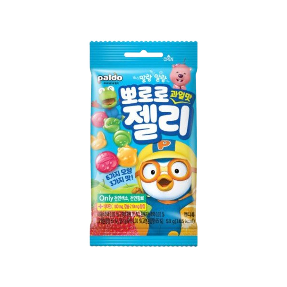 팔도 뽀로로 과일맛 젤리 (딸기,사과,오렌지맛) 53g (15개)_이미지
