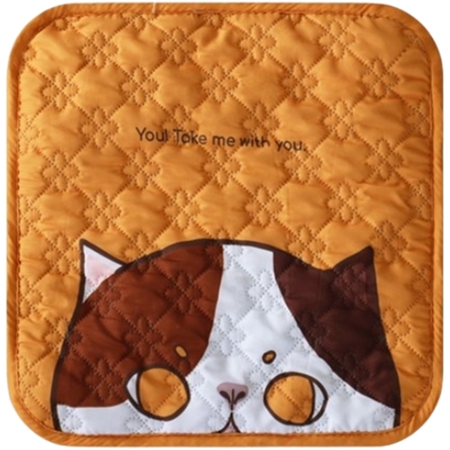 한일전기 빼꼼냥이 머스타드 전기방석 (1인용, 40x40cm)