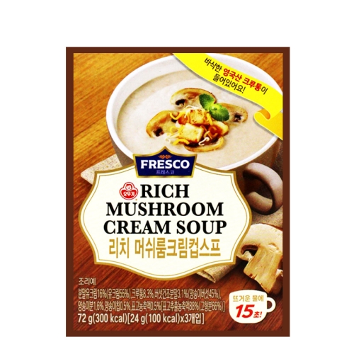 오뚜기 프레스코 리치머쉬룸크림컵스프 24g (3개)_이미지