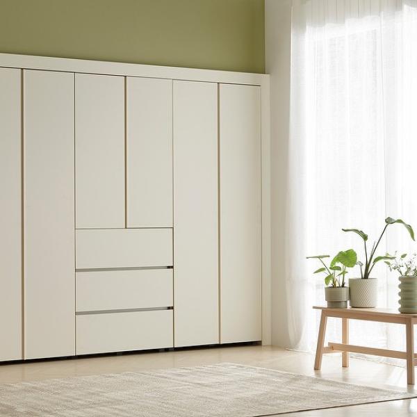 한샘 바이엘 소프트 거울 붙박이장 데일리 서랍형 (290cm)_이미지