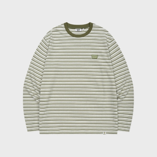 비케이브 와키윌리 스트라이프 롱슬리브 오트밀 WA2601LT14OT_이미지