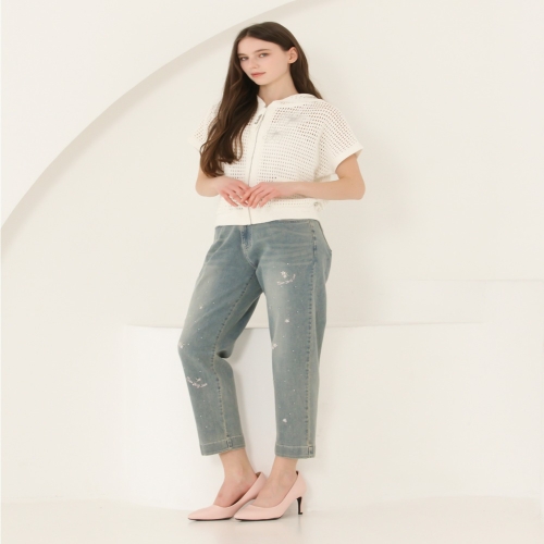 손정완 핫픽스 플라워 자수 팬츠 ZJL5151040