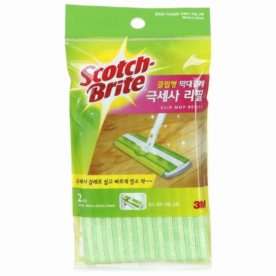 3M 스카치브라이트 클립형 막대걸레 극세사 리필 2매 (12개)_이미지