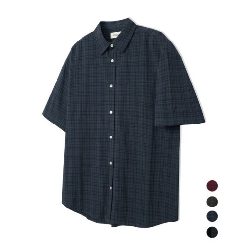커스텀어클락 28일 배송 COSTUME OCLOCK 데일리룸 삭형 PICK쿨 체크 숏 슬리브 셔츠 4 COLOR COOSSH191 10..
