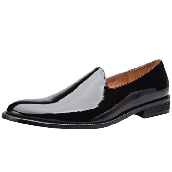 보닌 소가죽 에나멜 크링크 페이던트 플레인 벨지안 로퍼 ZG133BK_이미지