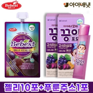 아이배냇 꼬마 끙아젤리 포도 10포+아기푸룬주스1포_이미지