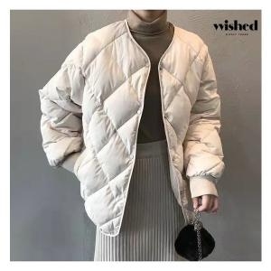 위시드 노카라 다이아 또또 버튼업 누빔 점퍼 WIACJP016