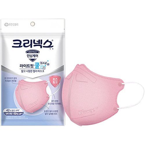 라이트핏 쿨 중형 로즈핑크 5매입