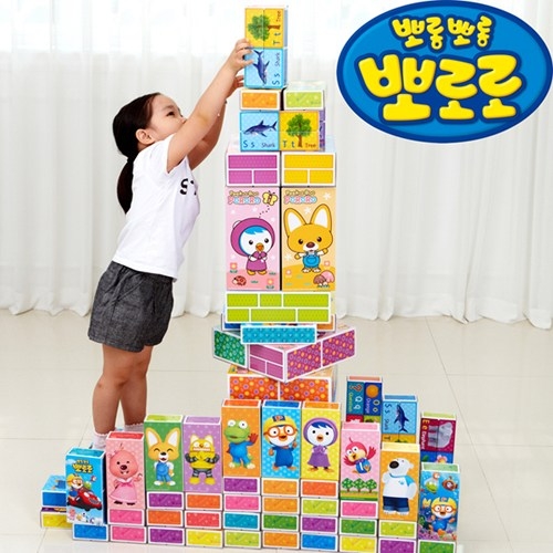 뽀로로 종이블럭 중형 30p 세트 혼합 색상_이미지