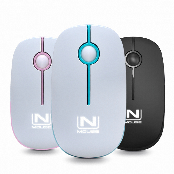 스카이디지탈 NMOUSE W42 LED 무소음 무선 마우스 (핑크)