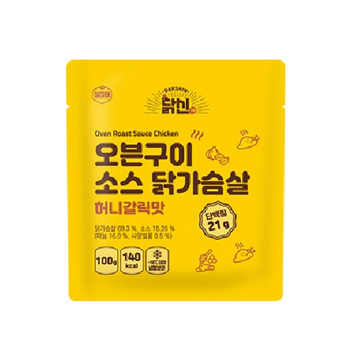 퍼니엠 다신샵 닭신 오븐구이 소스 닭가슴살 허니갈릭맛 100g (10개)_이미지