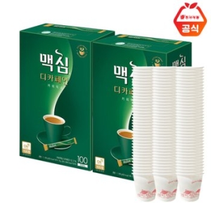 동서식품 맥심 디카페인 커피믹스 200T+종이컵 200개_이미지