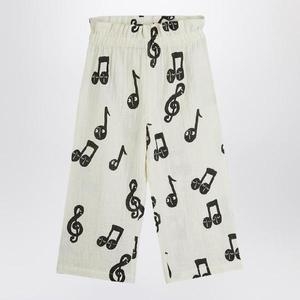 MINI RODINI Wide white trousers with musical notes 2523016310CO/Q_MIRO-WHT_이미지