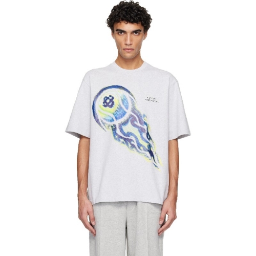 카사블랑카 그레이 플레이밍 테니스 볼 오버사이즈 티셔츠 261195M213006