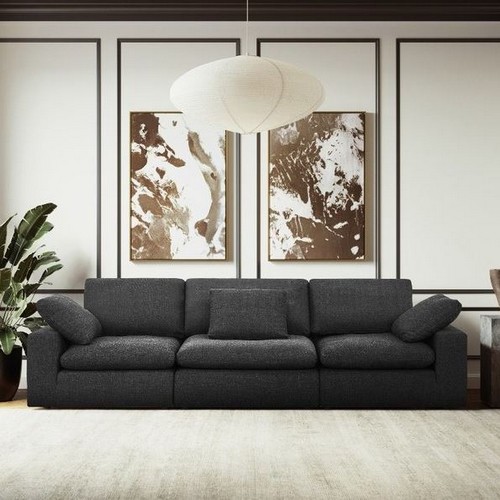 까사미아 캄포 비스포크 블랙 패브릭 소파 4인용_이미지