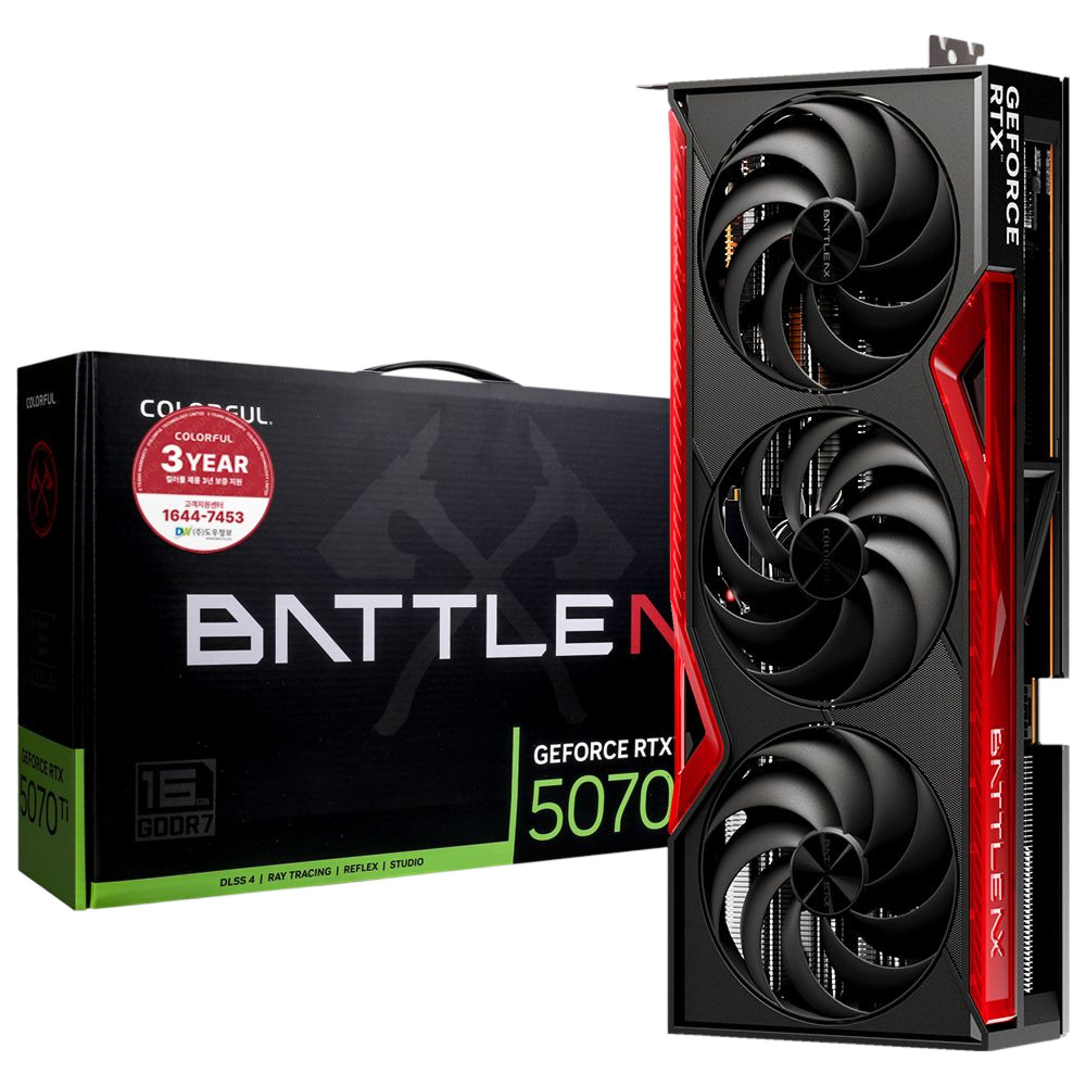 COLORFUL 지포스 <b>RTX</b> <b>5070</b> <b>Ti</b> BATTLE AX D7 16GB 도우정보