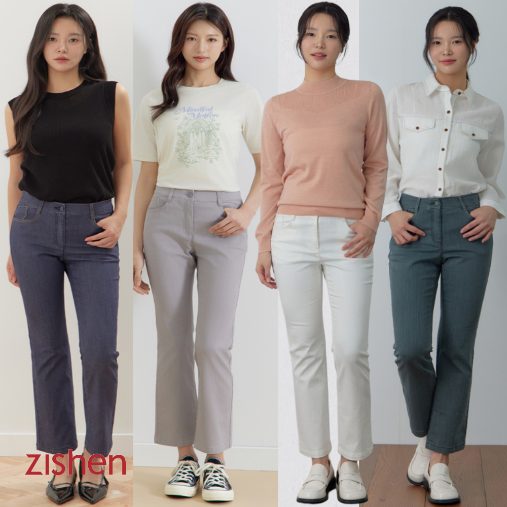 지센 여성 컬러데님 부츠컷 팬츠 LCPTQ374_이미지