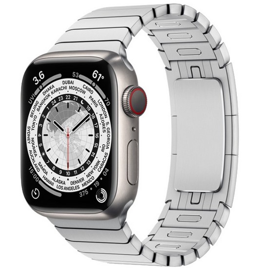 APPLE 워치 시리즈7 41mm Cellular 실버 티타늄 에디션 (링크 브레이슬릿)