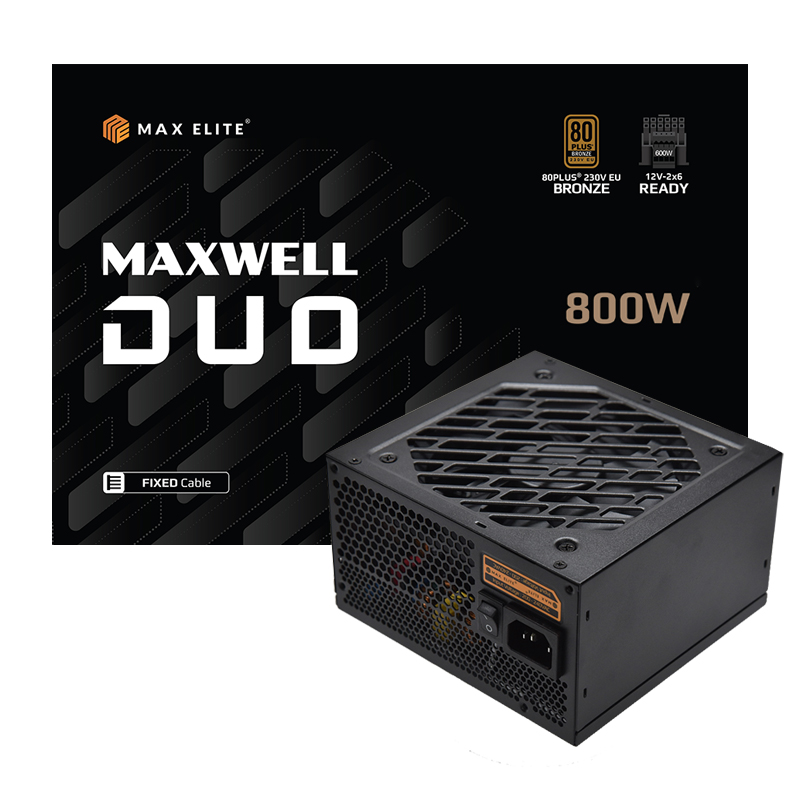 맥스엘리트 MAXWELL DUO <b>800W</b> 80PLUS브론즈 PCIE5 플랫