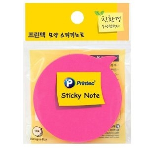 프린텍 점착메모지 DI013 말풍선 형광핑크