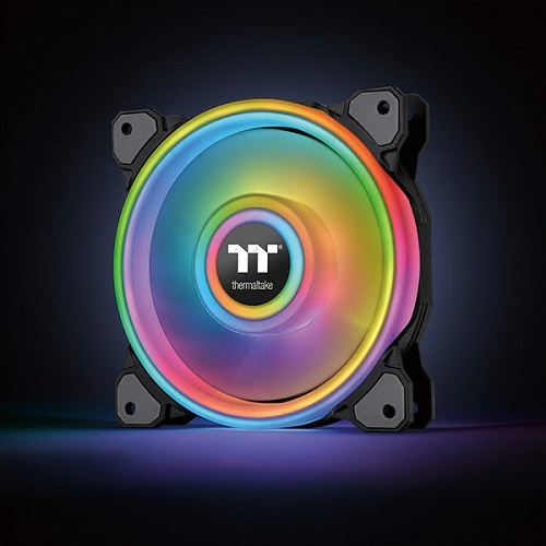 써멀테이크 Riing Quad 14 RGB 라디에이터 팬 TT 프리미엄 에디션 (컨트롤러/3팩, 블랙)_이미지