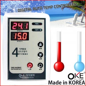 냉각/히터 자동전환식 온도조절기 OKE-6428HC 3HP/3KW 이하 횟집/양식장/물탱크