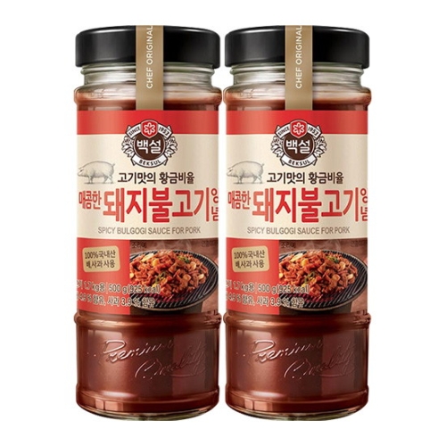 CJ제일제당 백설 매콤한 돼지불고기 양념 500g (2개)