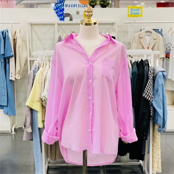 클리지 루즈핏 크레용 셔츠 블라우스 CN4WBL20_이미지