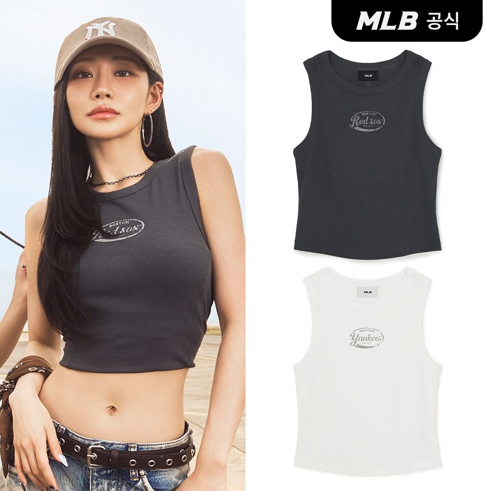  MLB 스타필드 하남 여성 빈티지 슬림 골지 나시 티셔츠 3FTOV0363