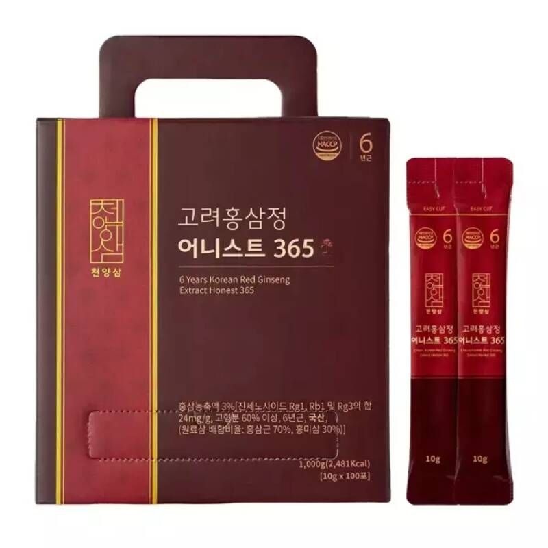 천양삼 6년근 고려홍삼정 어니스트 365 100포 (2개)_이미지