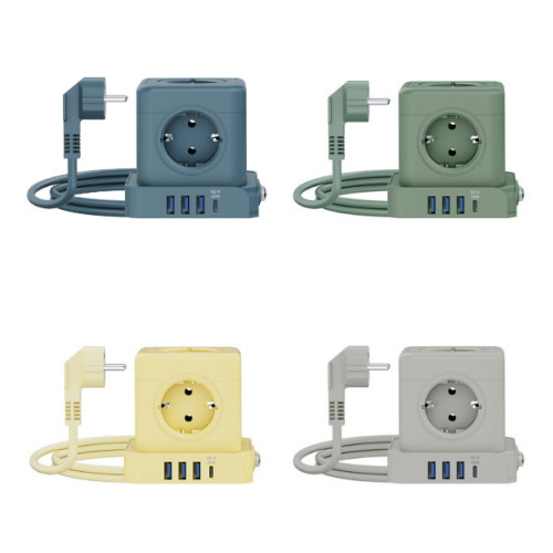 ��ũ�� 5�� 16A USB CŸ�� PD��Ʈ ť�� ��Ƽ�� ������ CUBE40