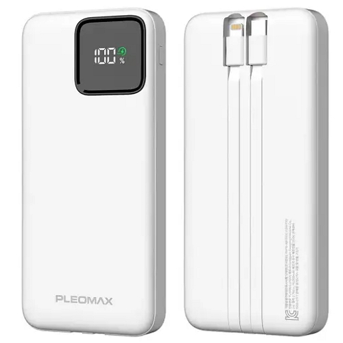 플레오맥스 PD 20W 2in1 케이블 일체형 보조배터리 PMPB-AB10000 10000mAh_이미지