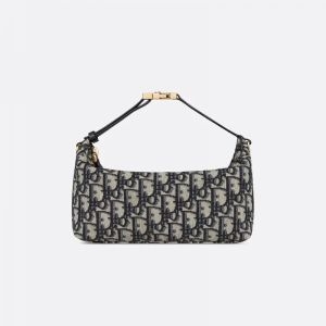 크리스찬디올 트래블 노마드 파우치백 미니백 블루 오블리크 자카드 S5554OTZQ_M928