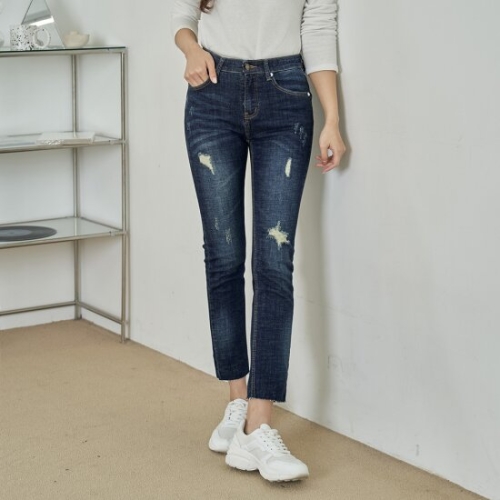  진마니아 허리밴딩 포켓 헤짐 스크래치 일자진 WJM 827