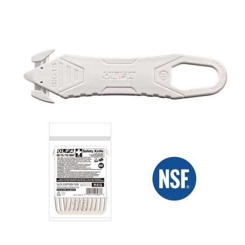 올파  SK-15 WHITE 10개입 안전커터 택배 박스 커터칼