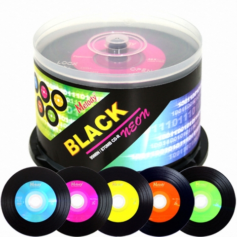 멜로디 CD-R 870MB 52x 케익 50장 블랙네온_이미지