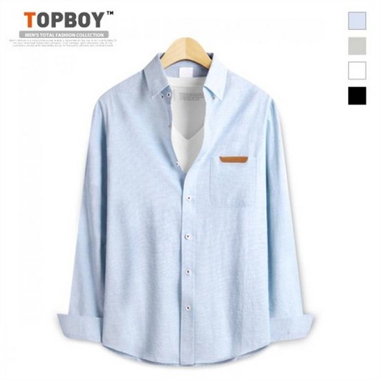 탑보이 핀라이트 버튼다운 코튼 긴팔 셔츠 MN416_이미지