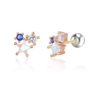 14K 크리스탈 스타 피어싱 CL14KP-PGP103 데일리 링 큐빅 연골 패션 써지컬 14K피어싱귀걸이