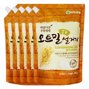 서흥 유한양행 오트밀 깔끔설거지 주방세제 1.2kg 5개