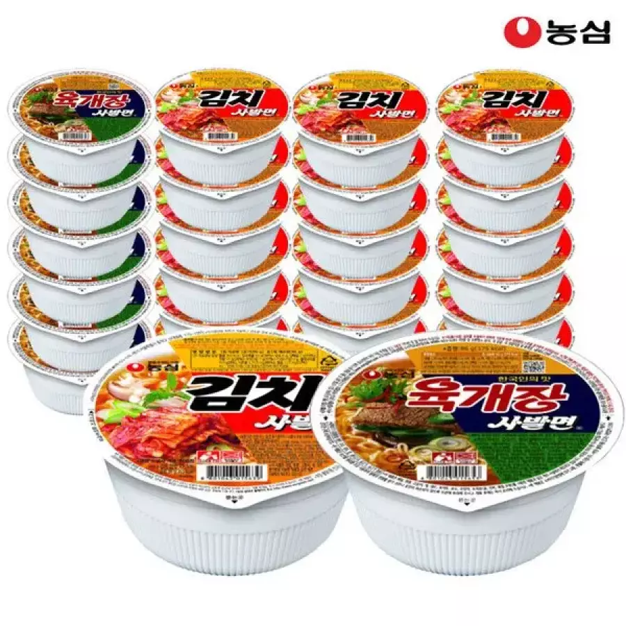 농심 김치 사발면 86g x 18개 + 육개장 사발면 86g x 6개_이미지
