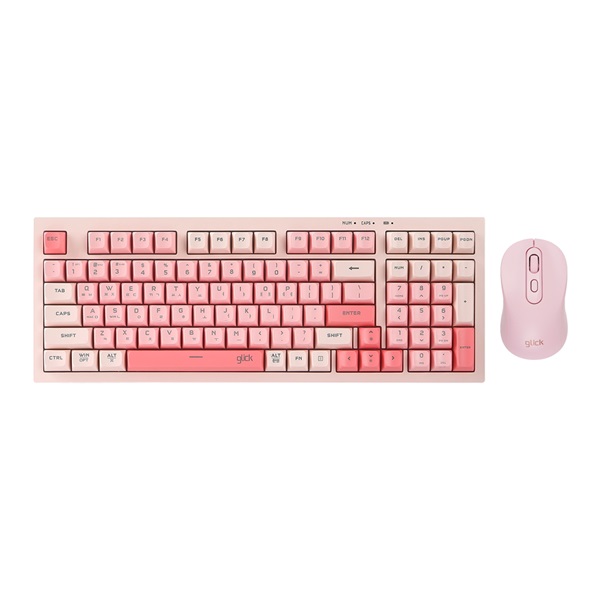 지클릭커 OFFICEPRO WMK90 사일런스 M 98 무선 키보드 마우스 세트 (Coral, RC2)_이미지